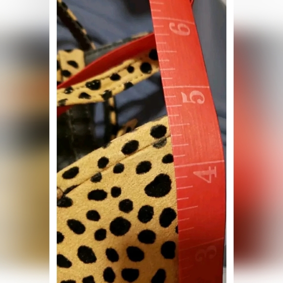 Qupid  Leopard Print Wedge Heel Open Toe Shoes Size 7 New With Tag - Picture 5 of 5
